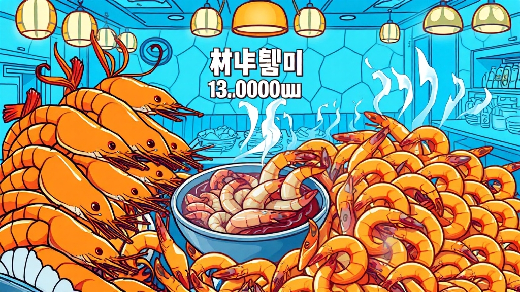 대하 가격 및 맛집 (cartoon 스타일)