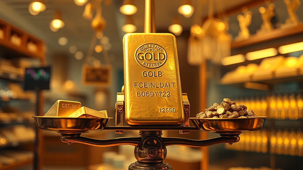 금거래소 vs 금은방, 어디서 살까? (realistic 스타일)