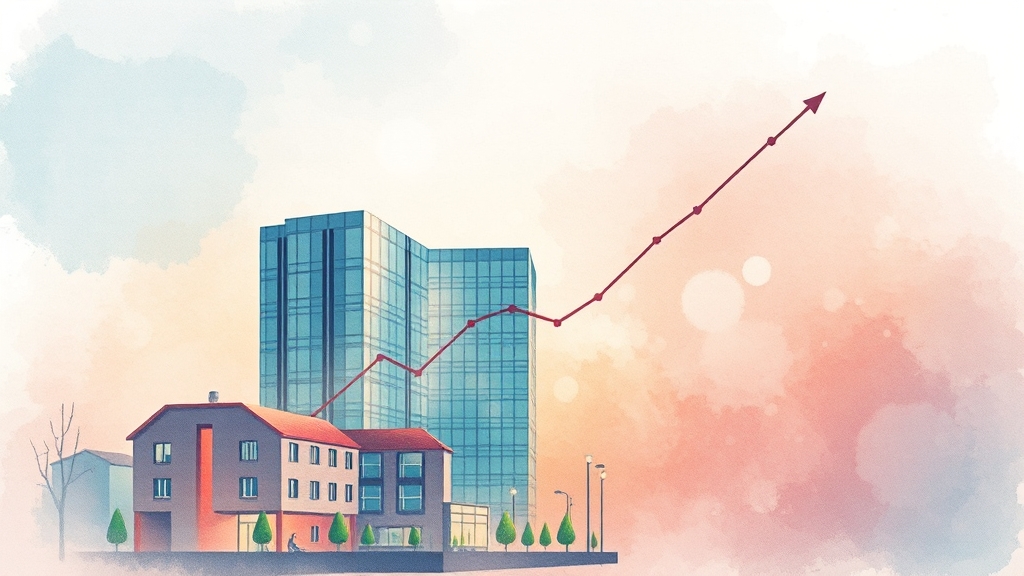 부동산 시장별 영향: 주택, 상가, 오피스 (watercolor 스타일)