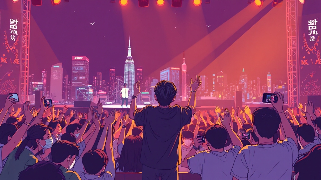 콘서트 일정 및 도시별 정보 (illustration 스타일)