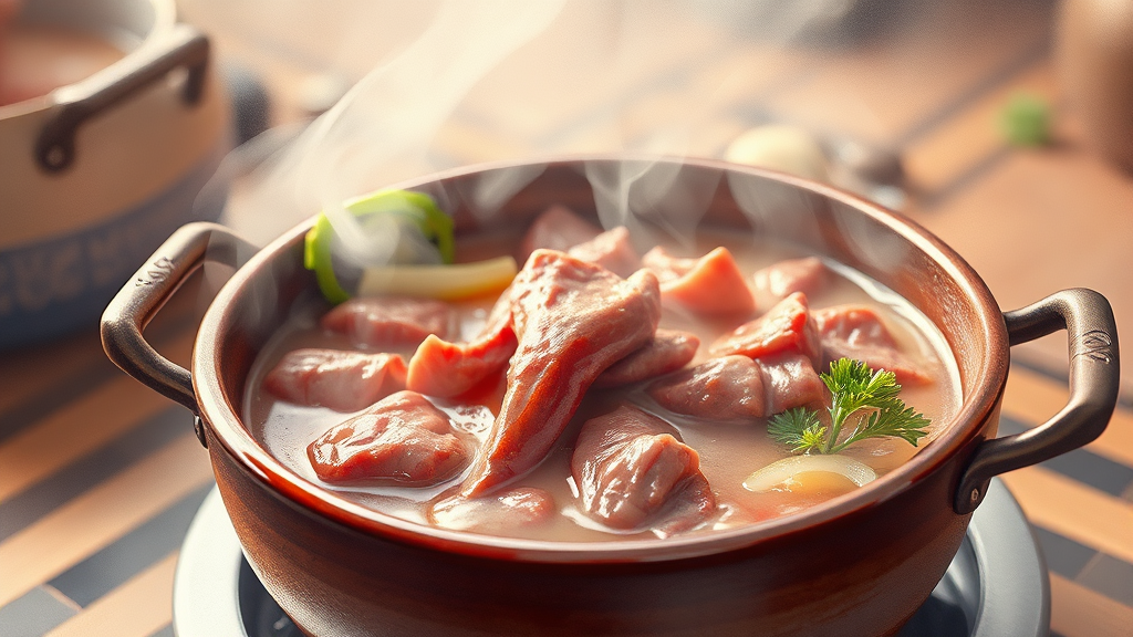 스키야키 세트 구성 & 특징 (watercolor 스타일)