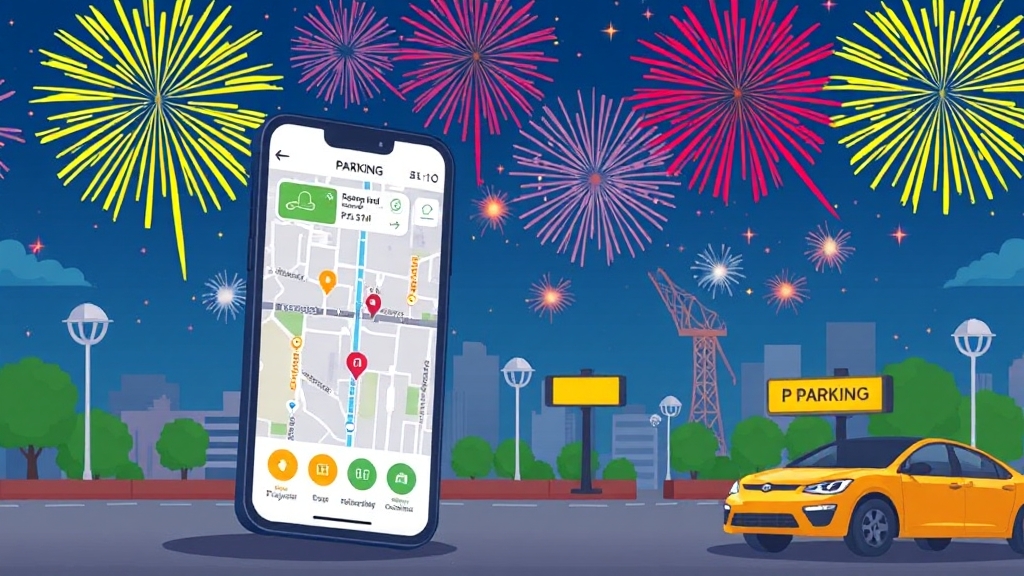 주변 주차장 정보 및 요금 비교 (cartoon 스타일)