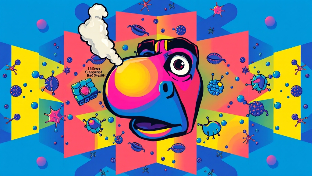 입냄새 원인 파악하기 (popart 스타일)