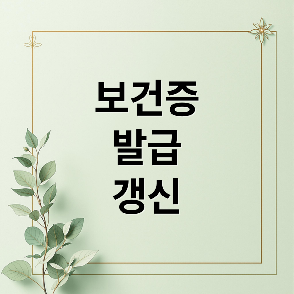 보건증
발급
갱신 (보건증 검사 결과 정상 수치)