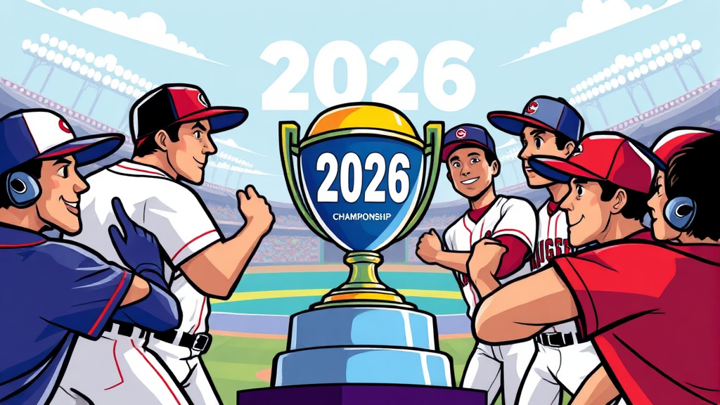 WBC 역대 우승 기록과 2026 우승 후보 (cartoon 스타일)