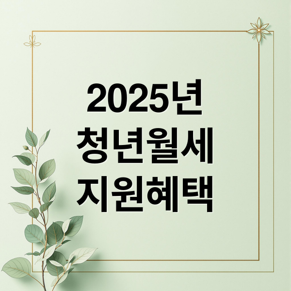 2025년
청년월세
지원혜택 (청년월세지원)