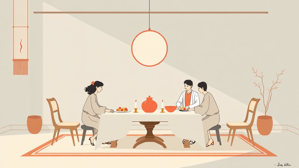 차례상 간소화 트렌드 변화 (illustration 스타일)