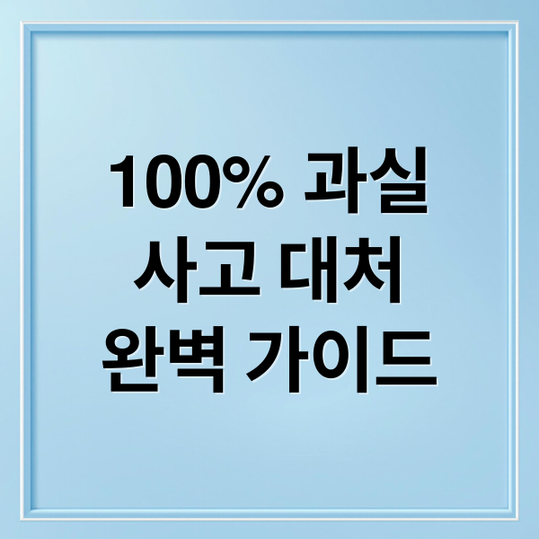 100% 과실
사고 대처
완벽 가이드 (교통사고 과실비율 100%)