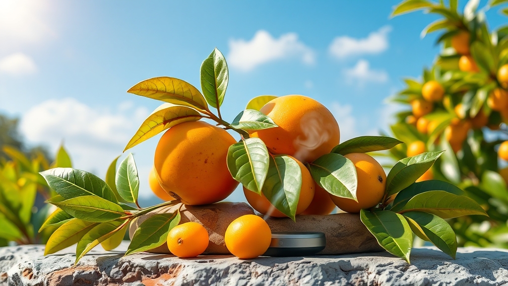 비파열매, 기침 완화 및 목 건강에 탁월 (realistic 스타일)