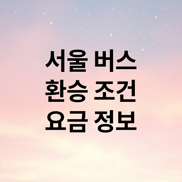 서울 버스
환승 조건
요금 정보 (서울 버스 환승 잔액부족)