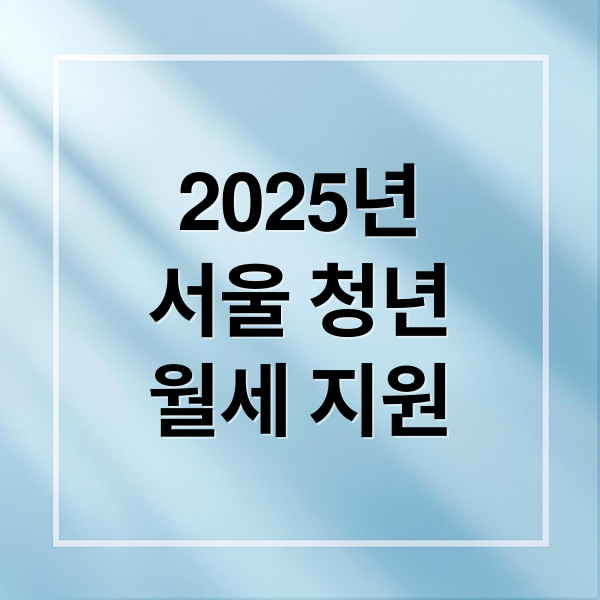2025년
서울 청년
월세 지원 (청년월세지원)