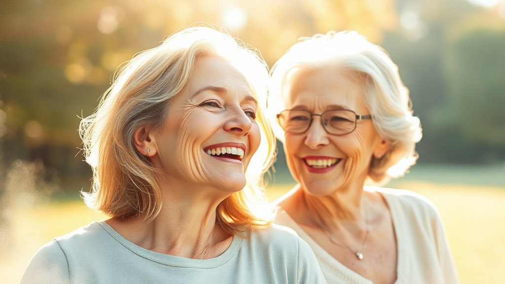 갱년기 관련 의료 지원 (watercolor 스타일)