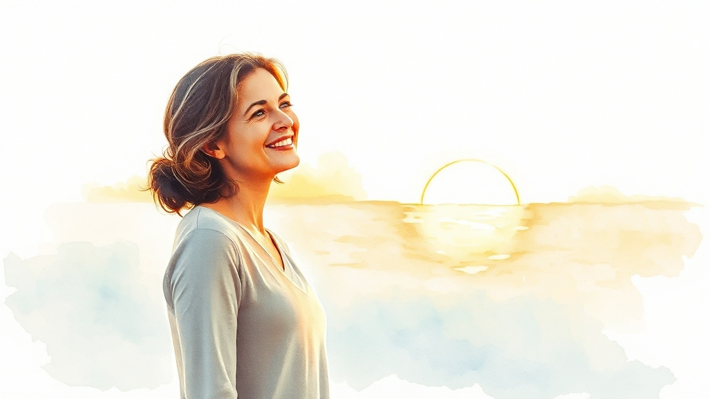 암 재발, 위험 요인부터 최신 치료까지 완벽 가이드 (2025 최신) 8 암 재발과 삶의 질, 긍정적 마음 (watercolor 스타일)