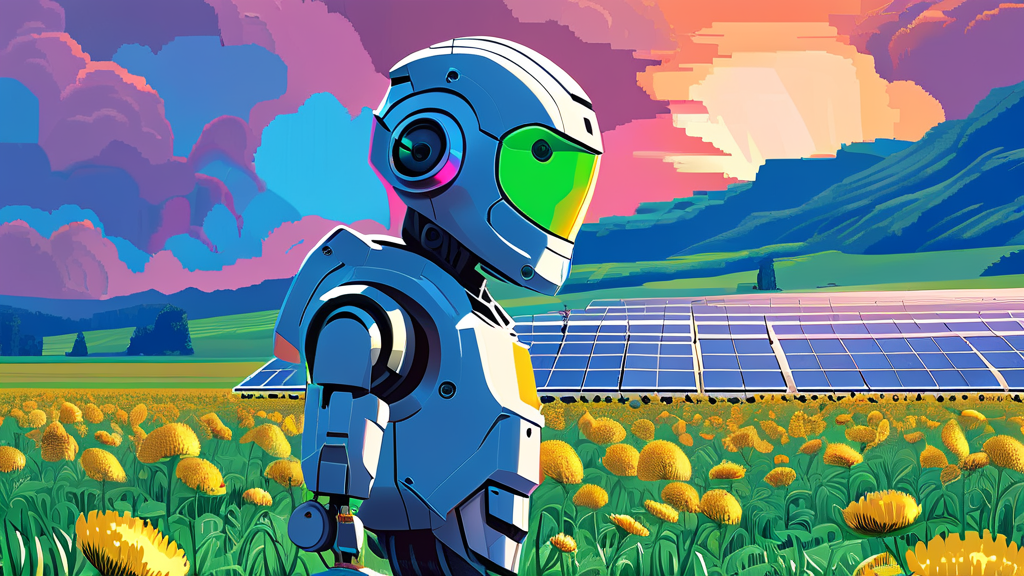 로봇 배터리: 미래 산업의 핵심 동력 (illustration 스타일)