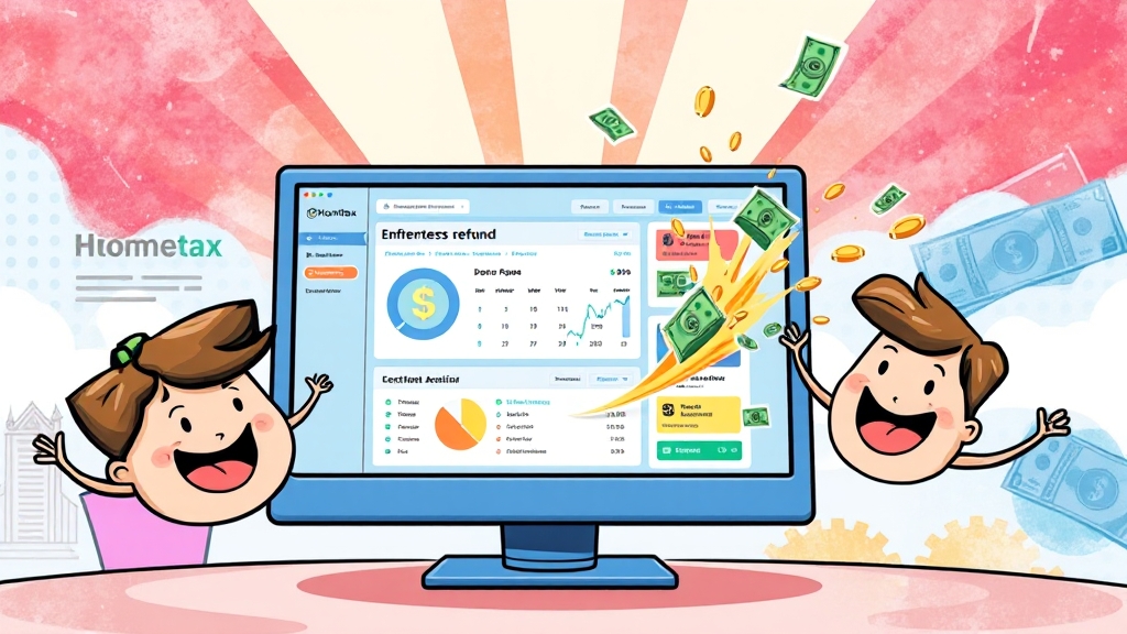 홈택스 원클릭, 5분 만에 끝내기 (cartoon 스타일)