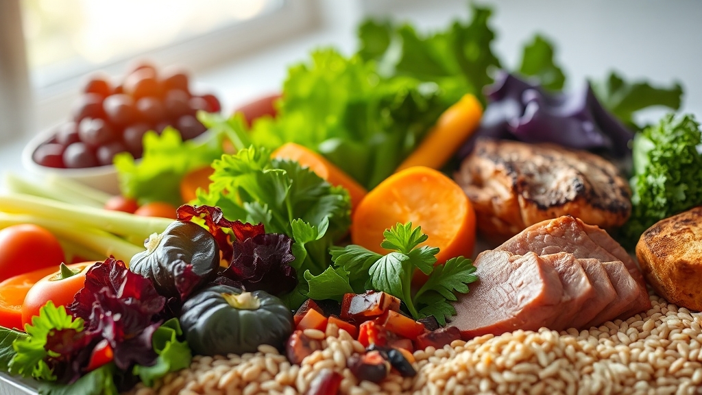 식사 순서와 영양소 (realistic 스타일)