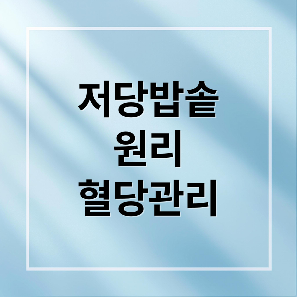 저당밥솥
원리
혈당관리 (저당밥솥)