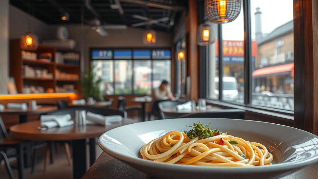 핵파스타 맛집 탐방 (realistic 스타일)