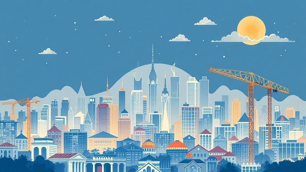 주택 공급 확대 정책 분석 (illustration 스타일)