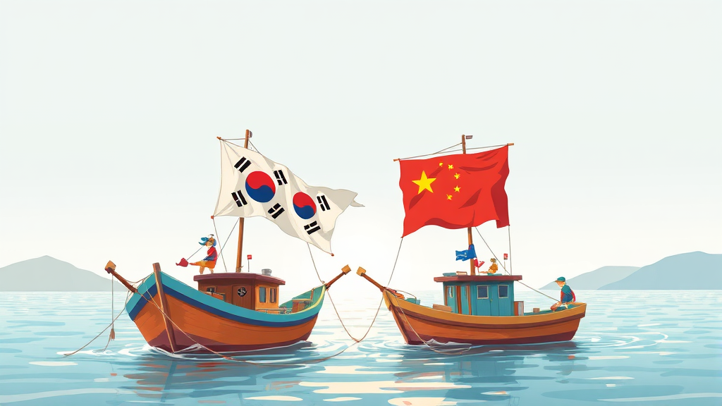 서해 문제 해결을 위한 과제 (illustration 스타일)