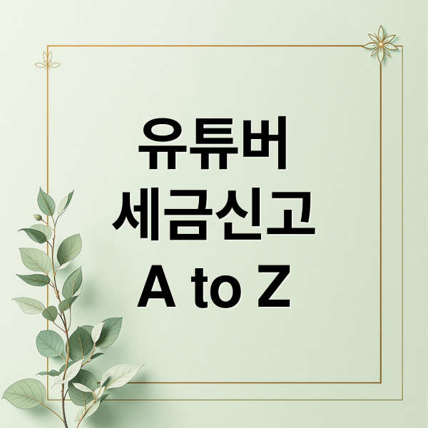 유튜버
세금신고
A to Z (유튜버 세금 종합소득세)