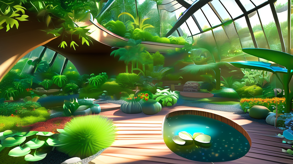 다채로운 전시: 오감을 만족시키는 식물 세계 (realistic 스타일)