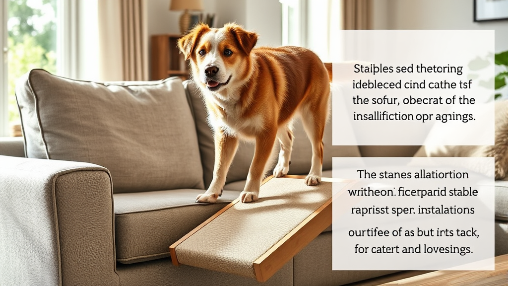 안전하게 소파를 이용하게 돕는 필수 아이템: 경사로와 스텝 (realistic 스타일)