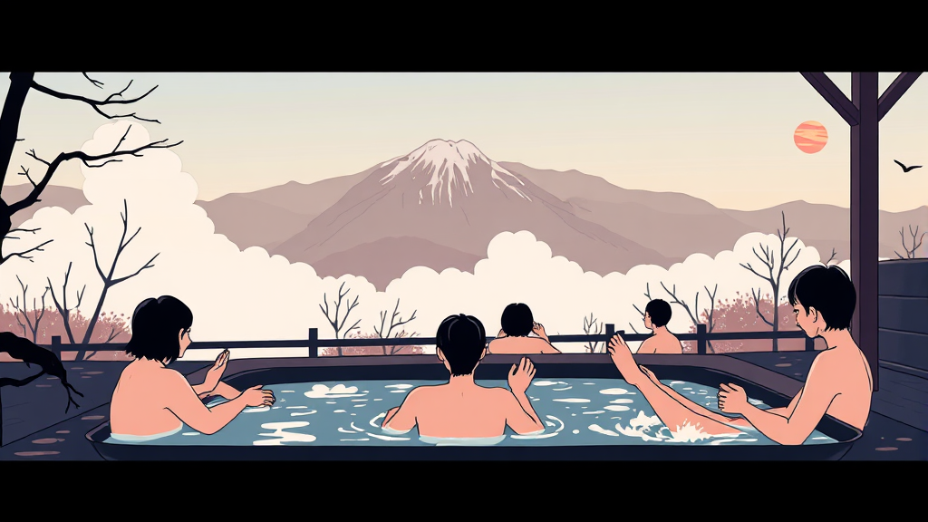 족욕 시설, 이렇게 이용하세요! (illustration 스타일)