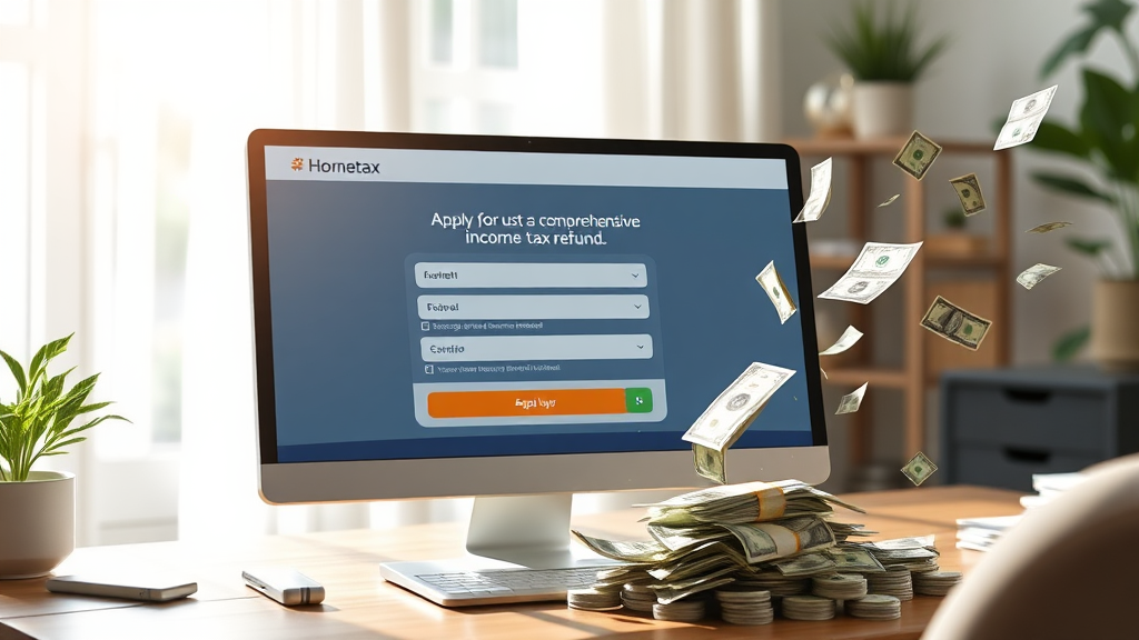 홈택스에서 종합소득세 환급금 신청하는 완벽 가이드 (realistic 스타일)