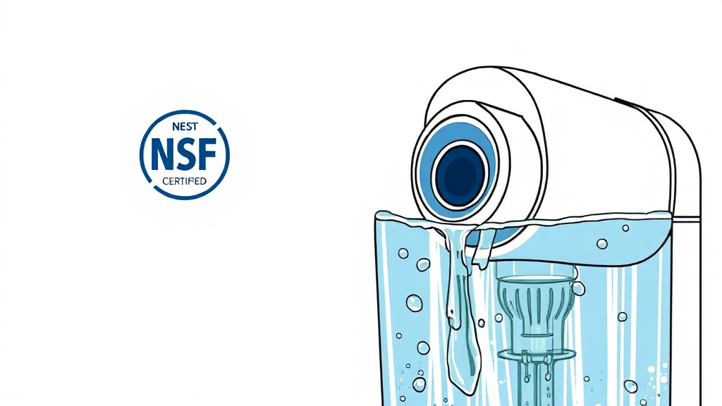 NSF 인증 정수기 사용 후기 및 관리 (illustration 스타일)