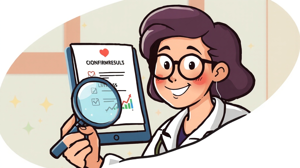 검진 결과 확인 및 관리 (cartoon 스타일)