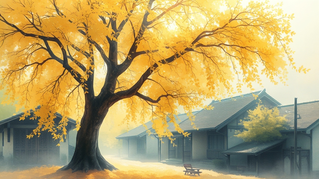 천년 은행나무의 특별한 의미 (watercolor 스타일)