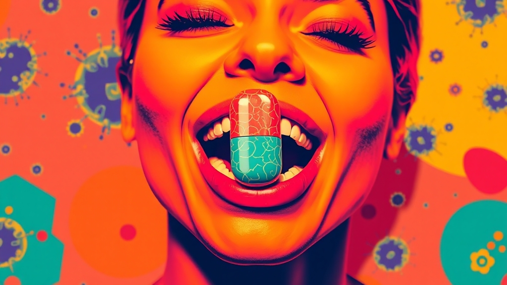 구강 유산균, 입냄새 잡는 히든카드? (popart 스타일)