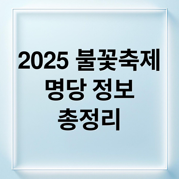 2025 불꽃축제
명당 정보
총정리 (여의도 불꽃축제)