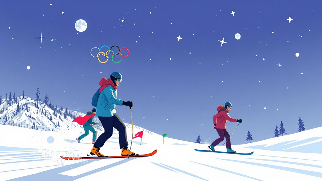 문화·스포츠 소식: 동계 올림픽 및 엔터테인먼트 (illustration 스타일)