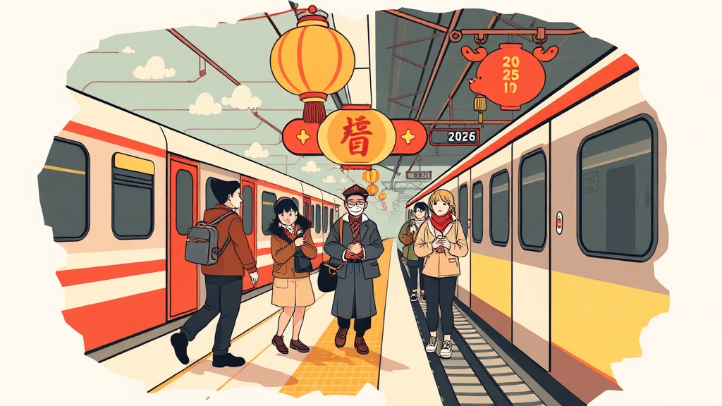 2026 설 연휴 및 예매 일정 (illustration 스타일)