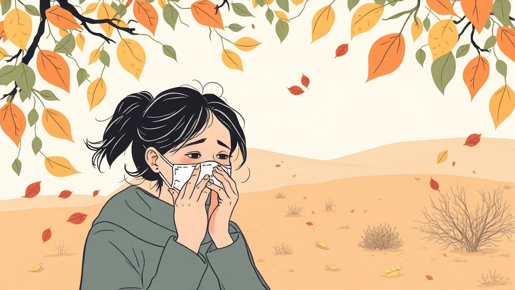 환절기 기침 원인과 특징 (illustration 스타일)