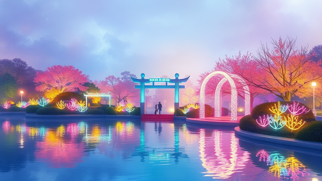 빛과 물의 황홀경: 대청공원의 변신 (watercolor 스타일)