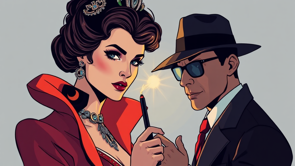 주요 등장인물 및 배우들의 연기 탐구 (illustration 스타일)