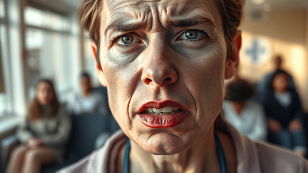 구강 염증, 어떤 증상이 함께? (realistic 스타일)