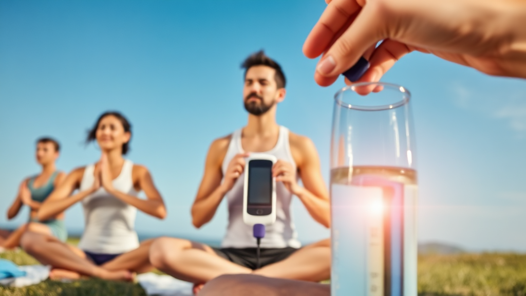 생활 습관 개선을 통한 혈당 관리 (realistic 스타일)