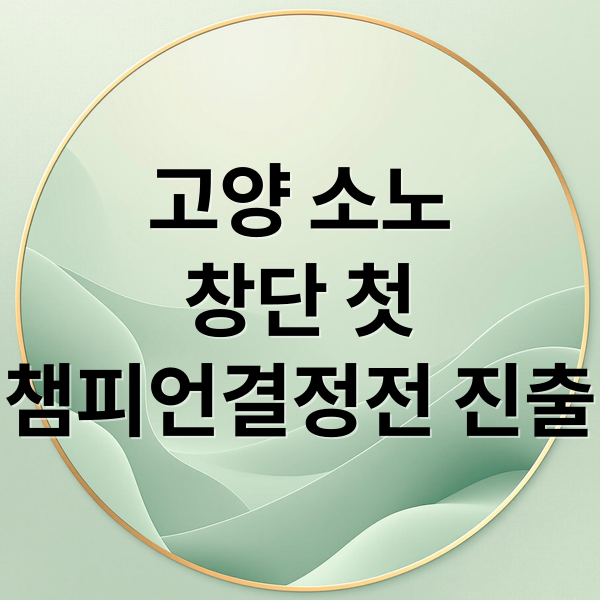 고양 소노
창단 첫
챔피언결정전 진출 (고양 소노 챔피언결정전 진출)