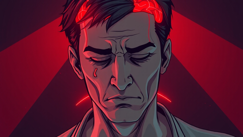 뒷골 당김과 머리 아픔 (illustration 스타일)