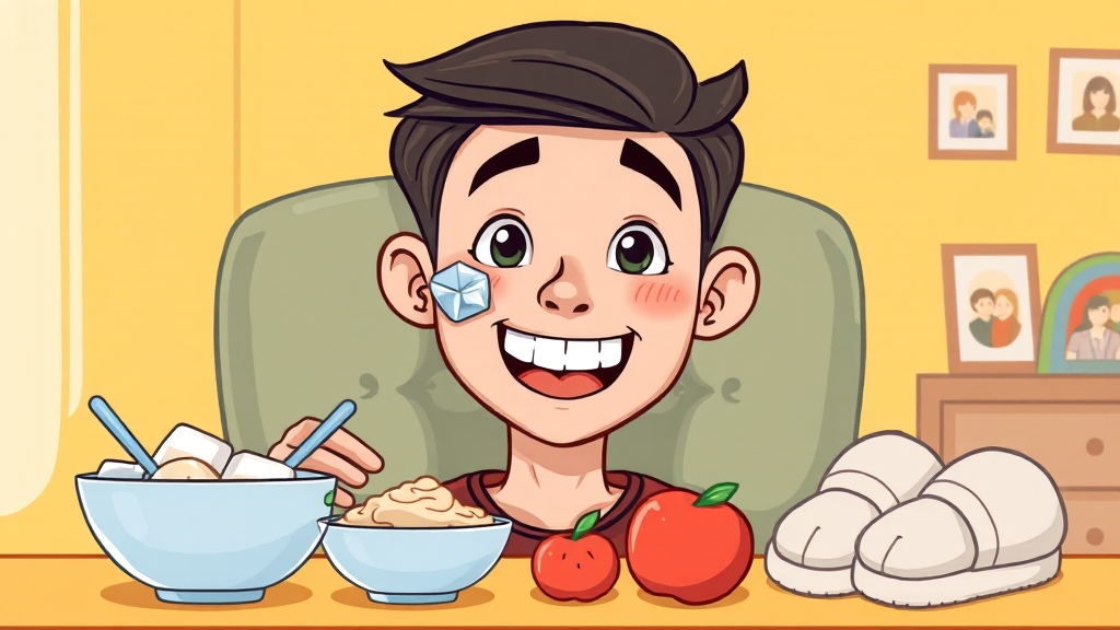 치과 치료 후 통증 관리 (cartoon 스타일)