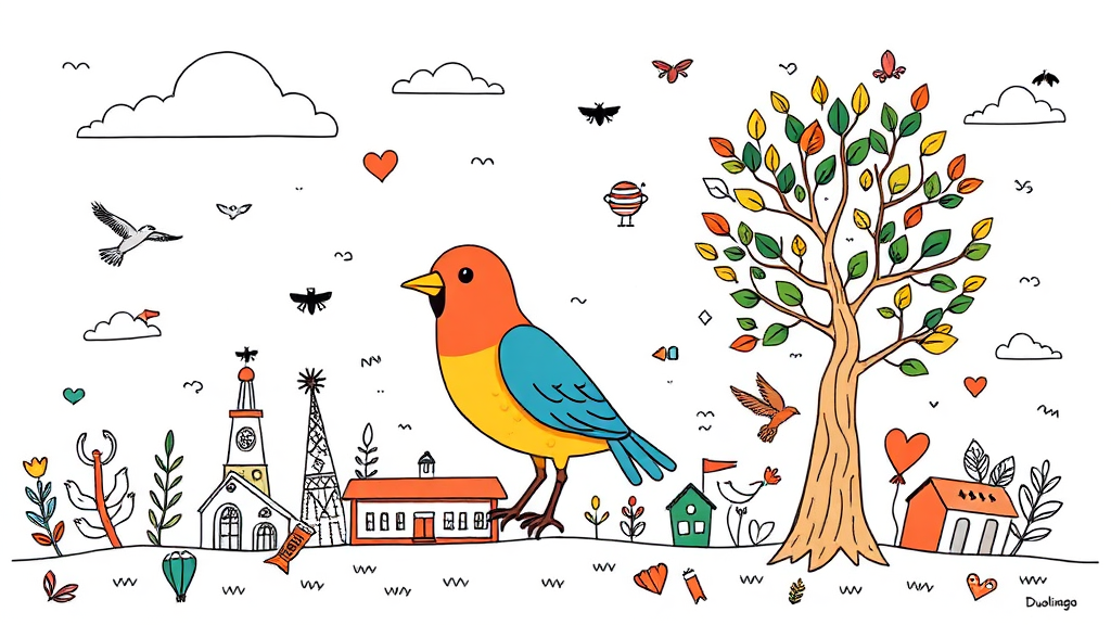 듀오링고, 200% 활용하는 꿀팁 (illustration 스타일)