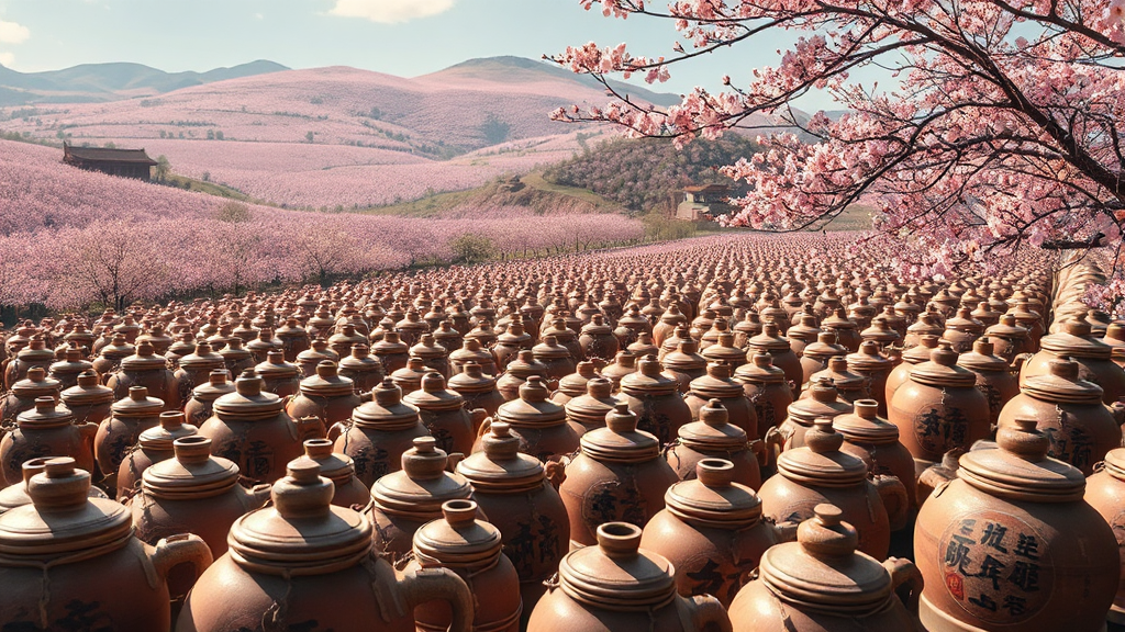 매화마을의 숨겨진 역사와 아름다운 풍경 (realistic 스타일)