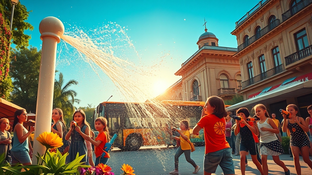 워터밤 장소 및 교통 정보 (realistic 스타일)