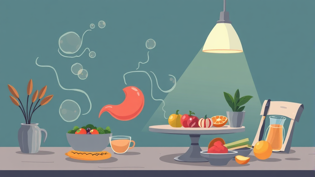 식습관, 복부 팽만을 부르는 주범? (illustration 스타일)