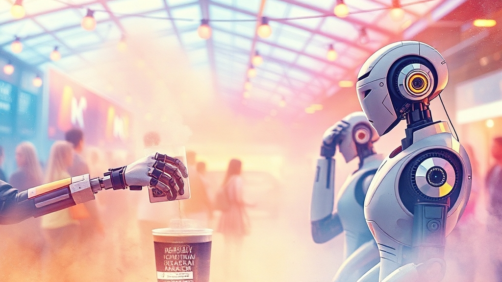 로봇 기반 이벤트 및 체험 (watercolor 스타일)