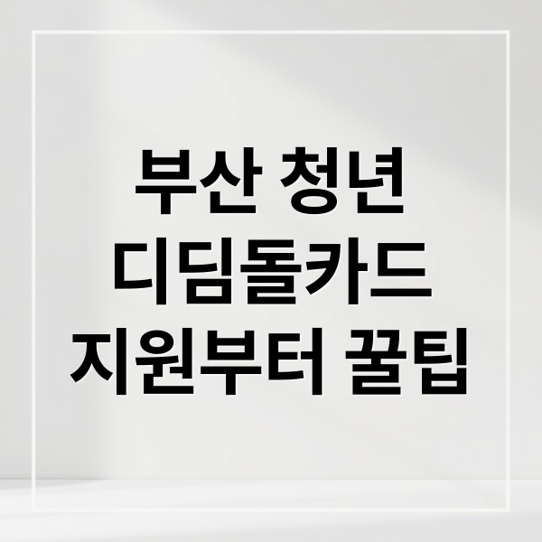 부산 청년
디딤돌카드
지원부터 꿀팁 (부산청년 디딤돌카드)